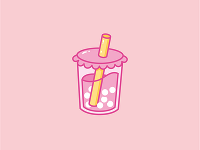 Bubble tea cute design food and drink illustration logo vector