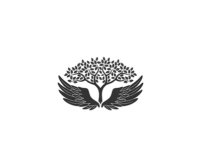Tree wing branding design emblem logo creative round icon illustration logo logo design modern tree typography vector wing