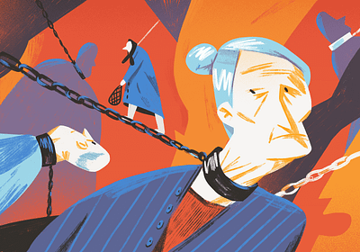 Violence against elderly people adobe photoshop editorial editorial illustration elderly illustration