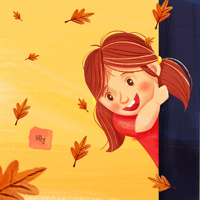 autumn in my day autumn illustrator ilustrator kids kids illustration leaf leaves