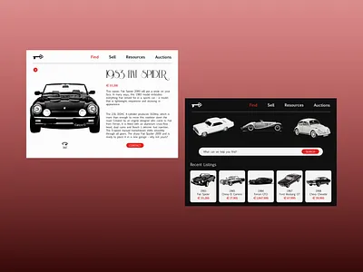 Classic Car Website classic car classic cars concept contrast daily ui design ecommerce design fiat interface ui ux