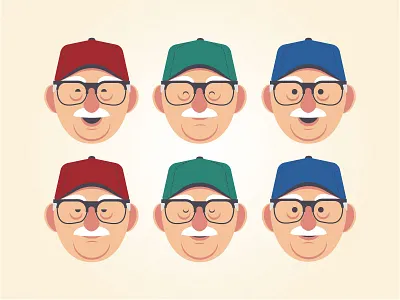 Old Man avatar character elder elderly father grandpa illustration man old vector