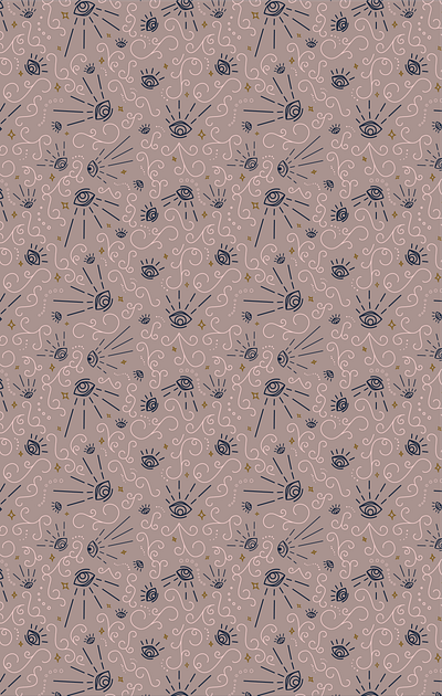 Nolite Pattern - Blush ancient eyes feminine flourishes illustration ornate pattern stars surfacepattern vector wallpaper