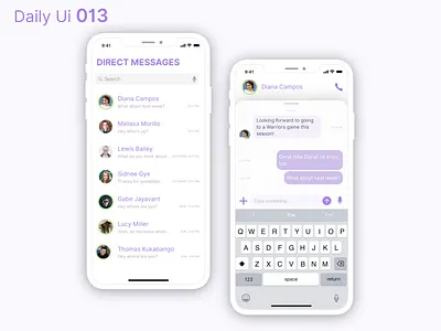 Daily Ui 013 - Direct Messaging app contact daily ui dailyui design light texting ui uidesign ux
