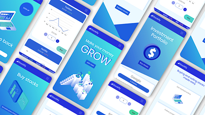 Stockify - Stock exchange isometric UI animation data visualization gradient illustration isometric isometric illustration responsive stock ui ux vector web web app