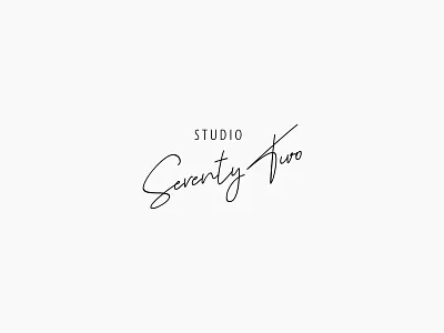 Studio 72 Secondary Logo branding concept design graphic designer logo design logo designer minimal minimalist minimalist logo script script lettering seventy simple studio studio branding studio design two typographic typography