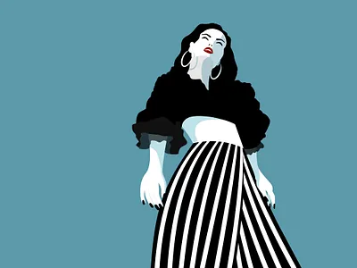 Rising To The Occasion affinity black blackandwhite character girl human illustration lady minimal perspective shadow vector vogue white