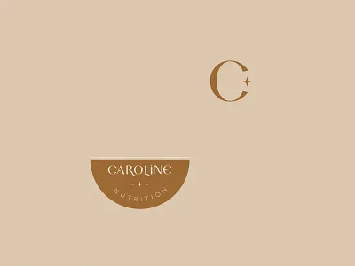 Caroline Nutrition Branding brand identity branding branding and identity branding concept branding design brown circle custom lettering customtype gold lettering logo designer logodesign luxe minimal minimalist typographic typography warm yellow
