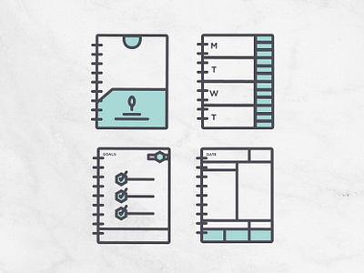 Planner Style Icons adobe illustrator design flat graphic design icons illustration line planner shape vector