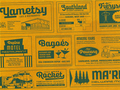 Retro Newspaper Ad & Tickets aiyari display fontbundle hand lettering open type retro script typeface vintage