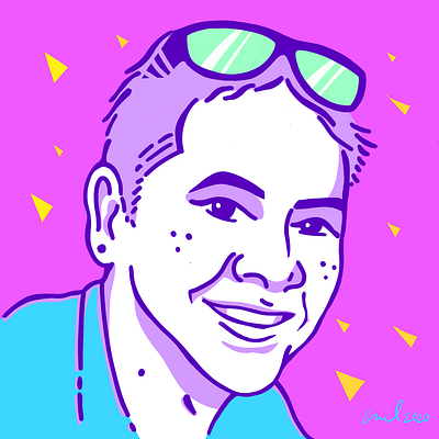Self-Portrait of David Martinez. avatar face illustration ipad procreate