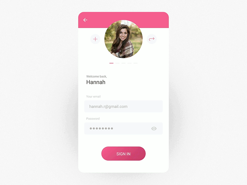 Profile Switching adobexd animation design dribbble ideas interactiondesign mobile app ui userflow ux