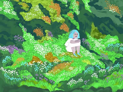 Lost Garden background design character character design color concept art digital art editorial illustration environment illustration visual development