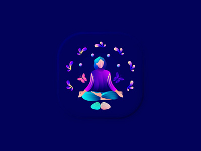 Meditation App Icon brand identity branding branding design cool design designer india lalit logo logo design logo designer meditation print yoga