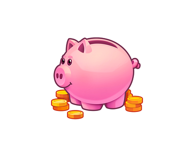 Piggy bank 2d 2d art casual coin currency design gold icon illustration match3 mobile photoshop photoshop art pig piggy piggy bank piggybank props store