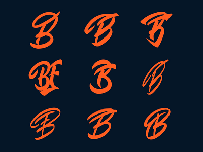 BF - Monogram sketches for personal training fitness company branding calligraphy clothing design fashion font free hand lettering identity lettering logo logotype mark packaging script sketches streetwear type typo typography