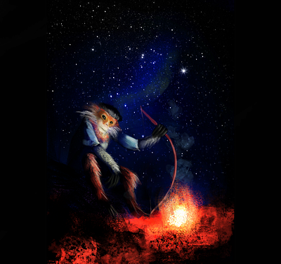 Campfire 2d art character krita