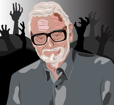 George Romero Zombie Movie Director digital art graphic design illustration illustrator portrait vector