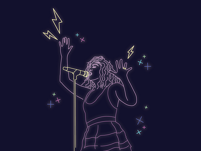 Lorde adobe illustrator design graphic design illustration lightning bolt lilac lorde music musician neon omaha pop pop music purple vector