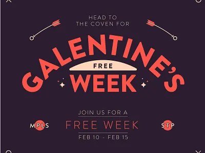 Galentine's Day arrow galentines day heart lock up lockup typography valentines valentines day