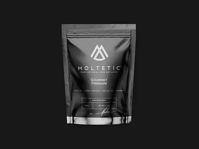 MOLTETIC Coffee packaging pouch design 2 black branding classy coffee coffee shop design elegant identity logo logo design lux luxury minimal mockup packaging panter panter vision pouch pouch mockup premium