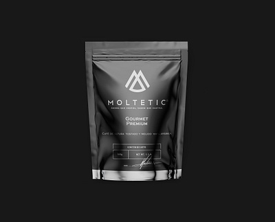 MOLTETIC Coffee packaging pouch design 2 black branding classy coffee coffee shop design elegant identity logo logo design lux luxury minimal mockup packaging panter panter vision pouch pouch mockup premium