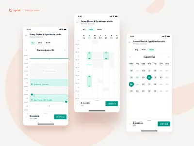 Uplet Calendar views agenda app booking calendar calendar app ios mobile schedule time ui