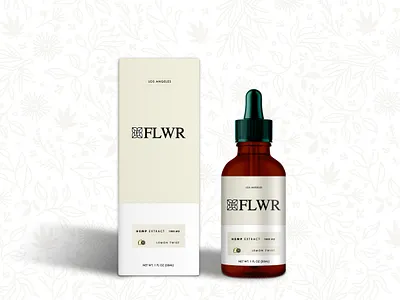 Extract Render bottle branding cbd clean flat hemp leaf logo pattern print tincture typography