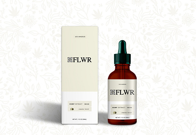 Extract Render bottle branding cbd clean flat hemp leaf logo pattern print tincture typography