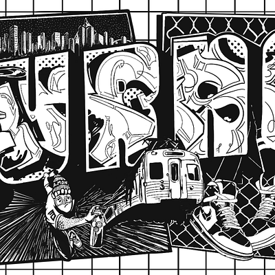 Melbourne Style Kings black white design graffiti graffiti digital illustration melbourne nike trains