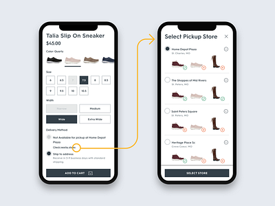 Store Pickup product design user experience design user flow