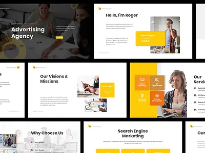 Advertising Agency Powerpoint Presentation advert advertising agency analysis creative digital director googleslides keynote marketing media minimal powerpoint presentation promotion proposal social