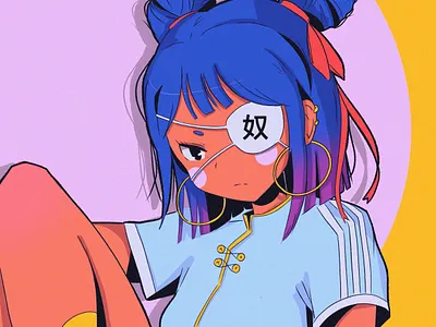 F*cku abstract anime design illustration ipad pro poster texture