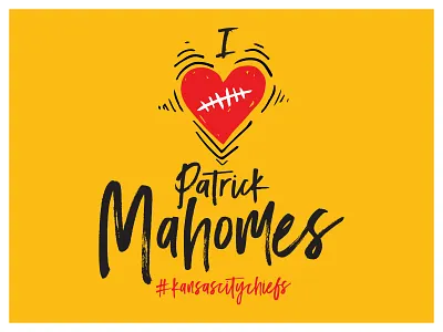 I ❤️Patrick Mahomes! Chiefs Kingdom // Kansas City chiefs chiefs kingdom color football heart kansas city chiefs kc chiefs kc heart mahomes patrick mahomes super bowl typography