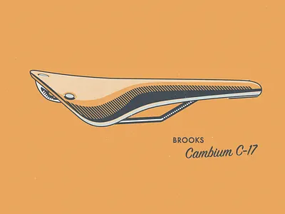 Brooks Cambium C-17 bike parts brooks cambium cycling illustration lines postcard saddles vector