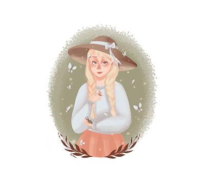 Pincess of butterflies illustration