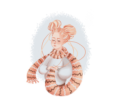 Сozy yarn princess illustration