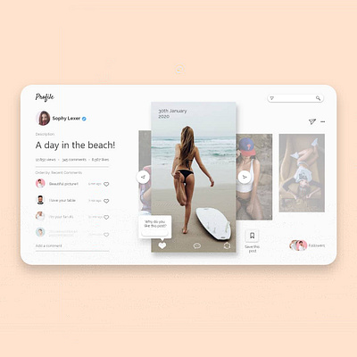 Profile based on Instagram layout profile ui ux webdesign