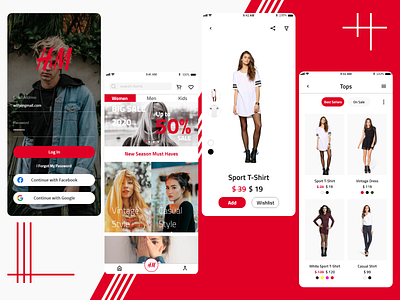 H&M Application adobexd app apple application design design app shopping shopping app simple simple clean interface ui uiux ux