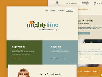 Mighty Fine Words copywriter nashville personal site tan web design website