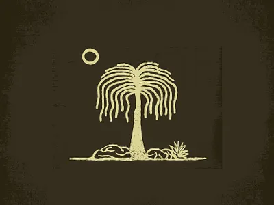 Squiggly Tree desert desert scene illustration palm sand scene squiggly stamp sun texture tree willow