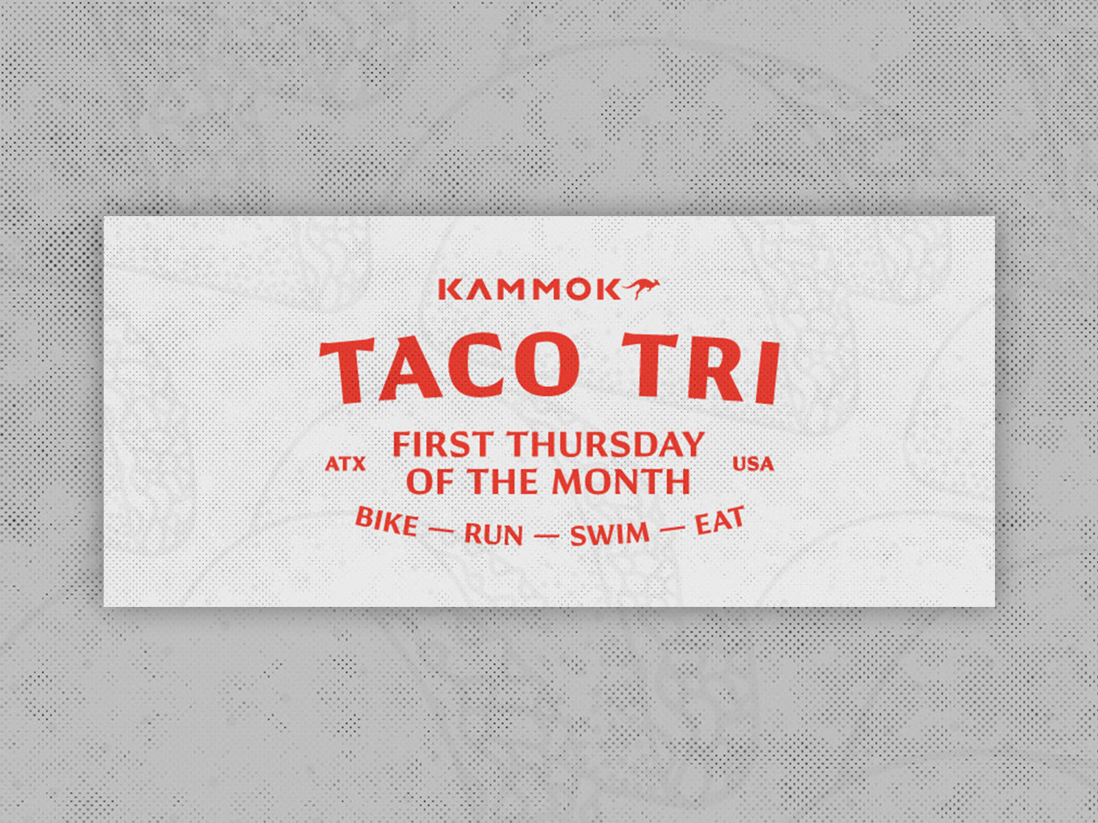 Kammok Taco Tri austin texas bikers eat facebook instagram kammok logo run cycle social swim taco texture triathlon