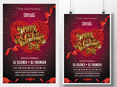 Valentine Poster Template celebration club ladies night flyer nightclub party red romantic valentine valentine flyer valentines day valentines day flyer valentines flyer