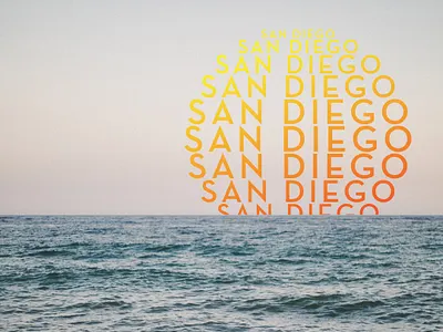 Sun Diego art bright design experimental geometric geometry graphic design illustration san diego sunset type typographic typography