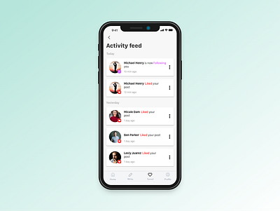 Daily UI practice - 047 Activity Feed dailyui dailyui047 design practice ui user interface