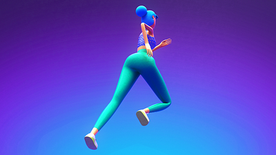 3D model 3d 3dcharacter cartoongirl characterdesign cinema 4d colors redshift running cycle trend trend2020