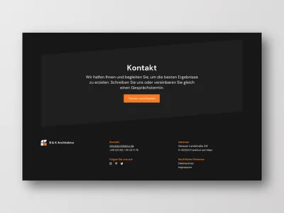 Architecture Website Contact architecture buisness concept design footer frankfurt landingpage layout typography ui uichallenge ux website