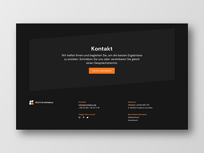 Architecture Website Contact architecture buisness concept design footer frankfurt landingpage layout typography ui uichallenge ux website