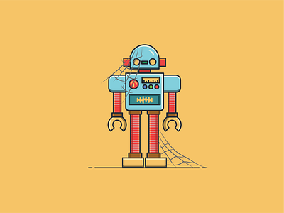 Abandoned Dream classic dream flat flatdesign flatdesigns illustration illustrator minimalist robot simpledesign simpleillustration toys ui vector