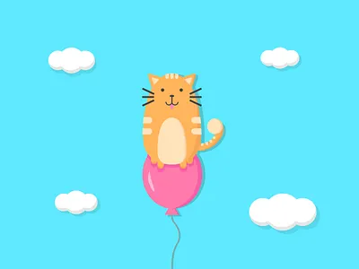 Fat Cat on Balloon balloon cat fat